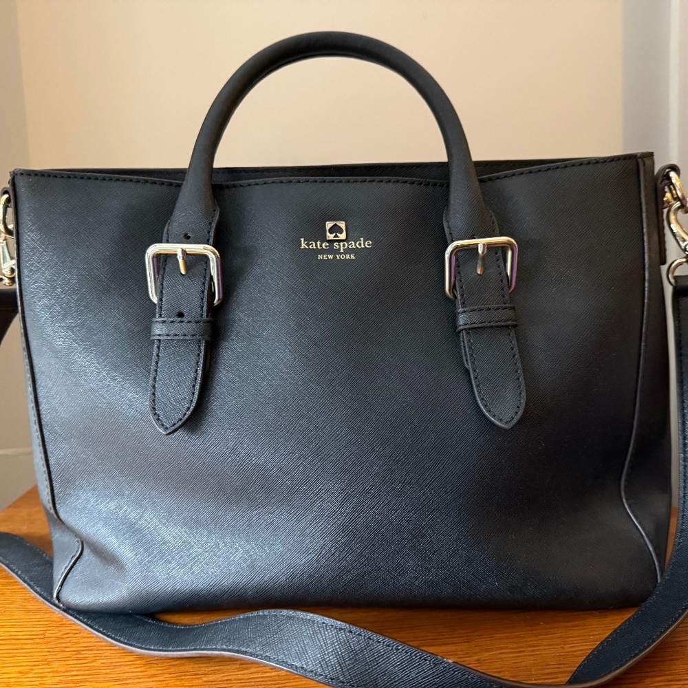 Kate Spade Cove Street satchel in black leather